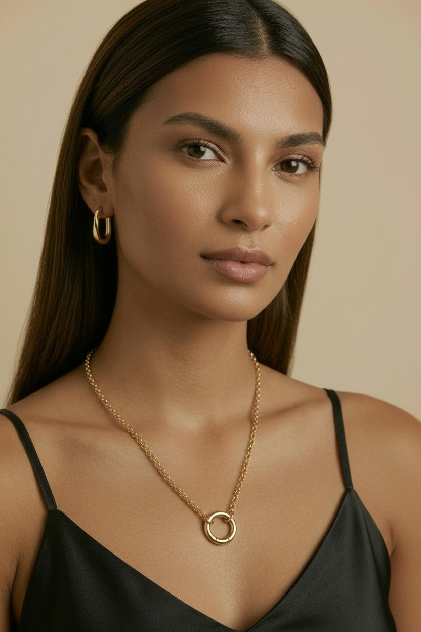 18k Gold Filled Twisted Oblong Hoop Earrings | Modern Sculptural Shine