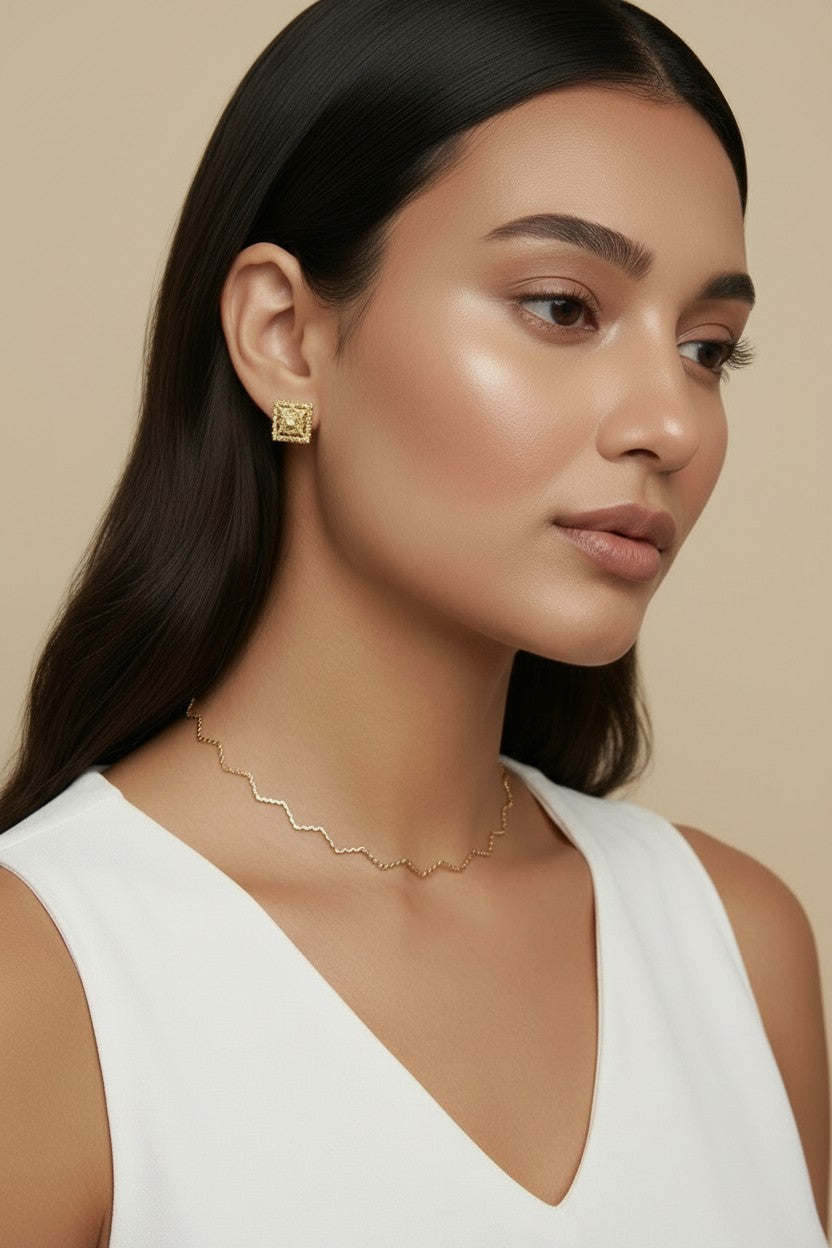 18k Gold Filled Zig Zag Choker Necklace | Fun, Flirty & Fearless