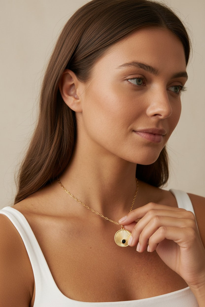 18k Gold Filled Radial Talisman Pendant | Delicate & Thoughtfully Designed