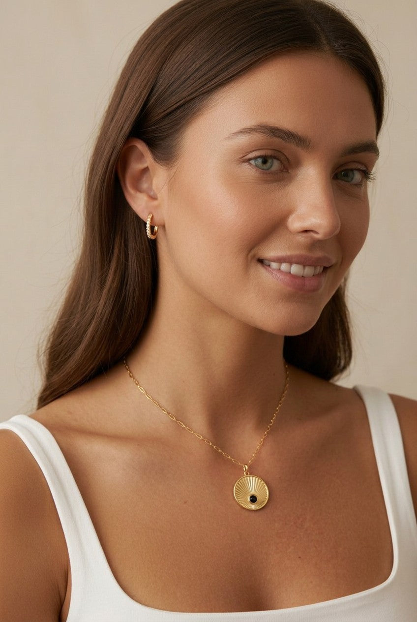18k Gold Filled Thin Line CZ Hoop Earrings | Sleek Everyday Sparkle
