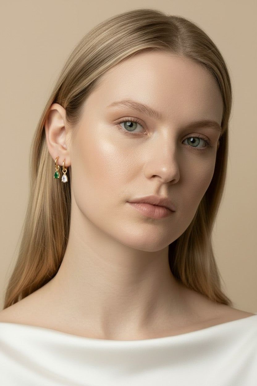 18k Gold Filled Mini Drop Earring Charm | Subtle Sophistication for Your Hoop