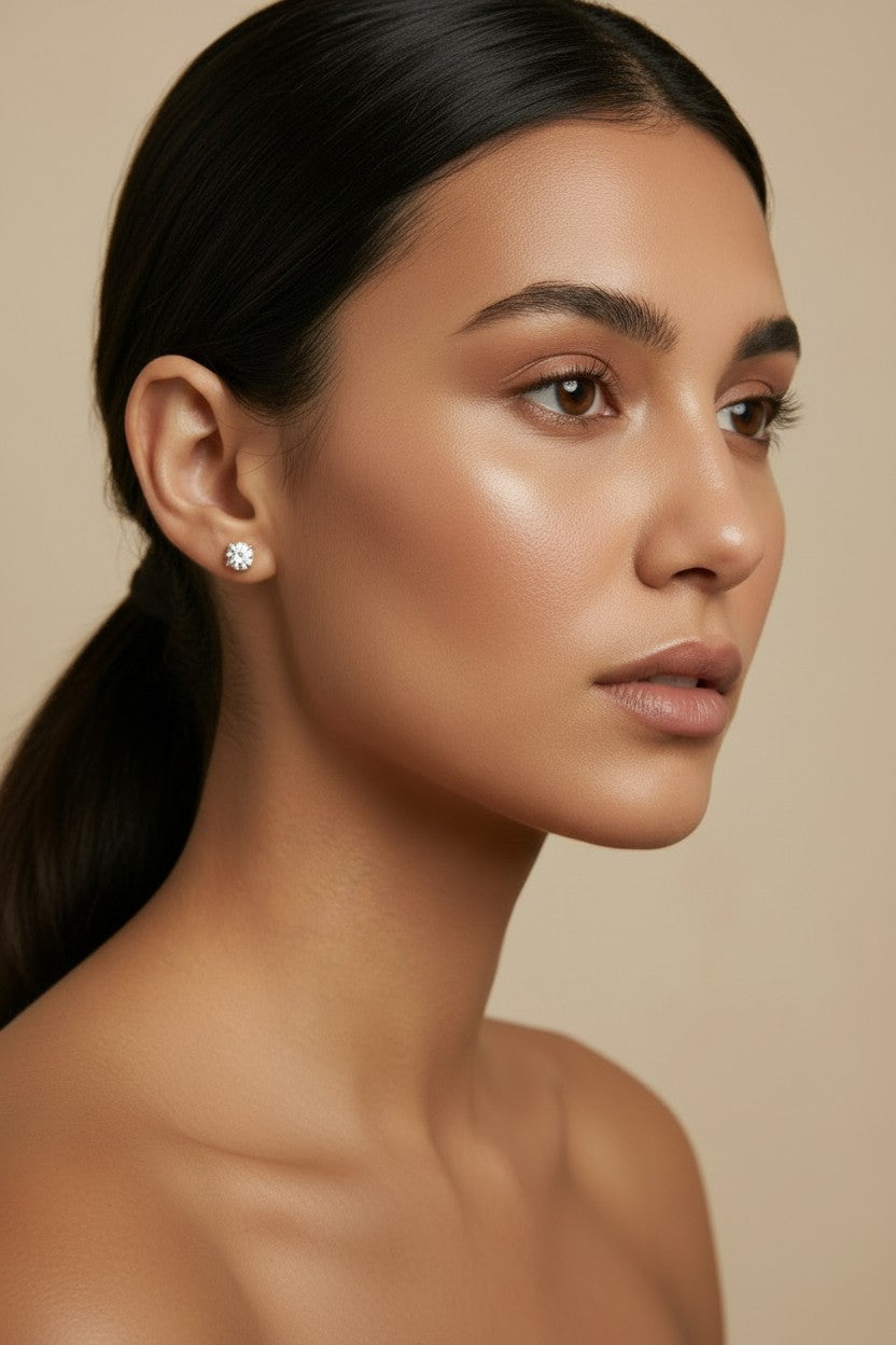 18k Gold Filled Dainty CZ Stud Earrings | Minimalist Everyday Essential