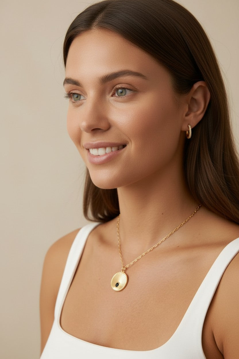 18k Gold Filled Thin Line CZ Hoop Earrings | Sleek Everyday Sparkle