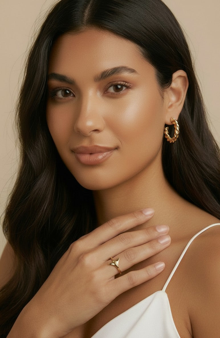 ✨ 18k Gold Filled Croissant Hoop Earrings — The Twisted Tube Classic. Now With Push-Back Closure.