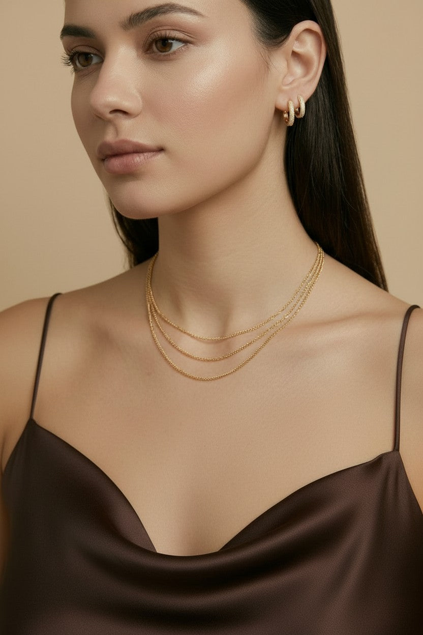18k Gold Filled 2mm Rounded Figaro Chain Necklace | Classic Italian-Inspired Design