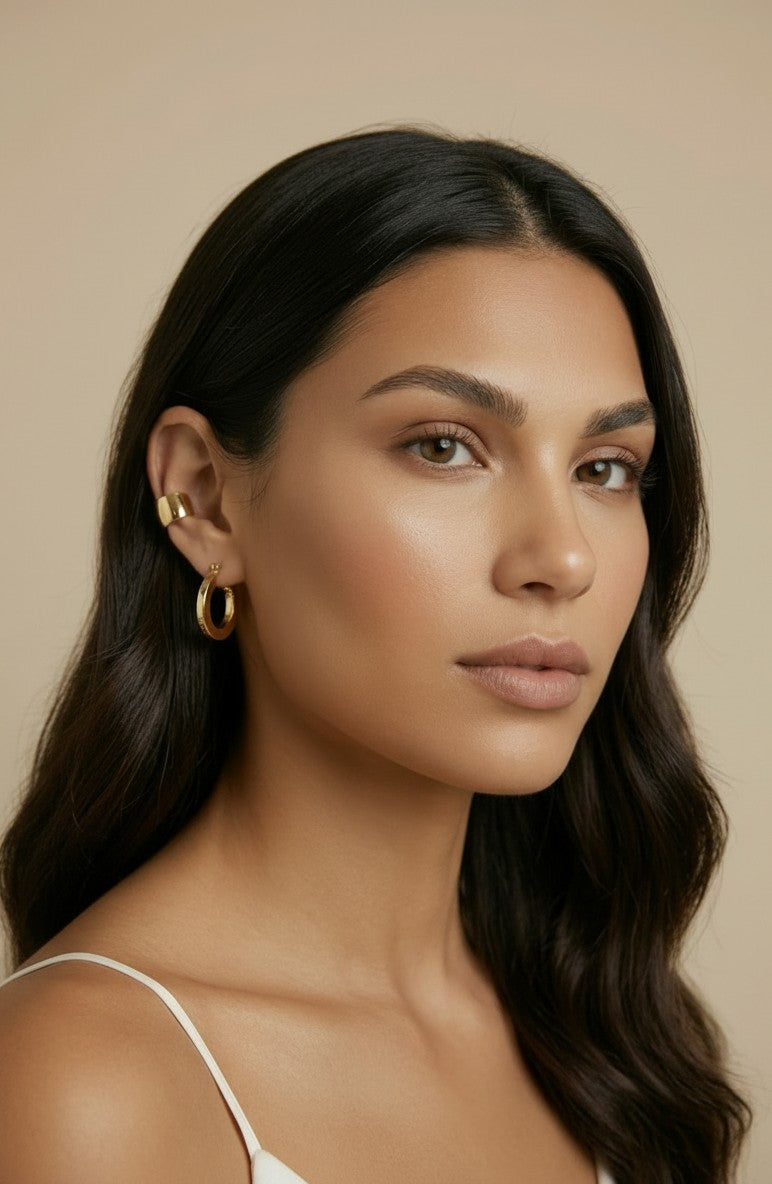 ✨ 18k Gold Filled Flat Hoop Earrings — A Different Face. A Different Light. Two Sizes.