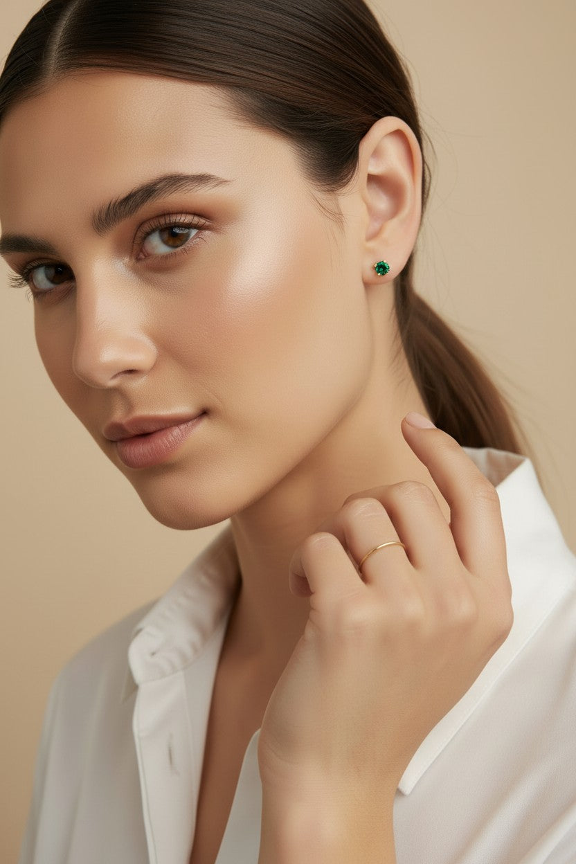 ✨ 18k Gold Filled Colored CZ Prong Stud Earrings — The Classic Setting. The Most Expressive Stone.