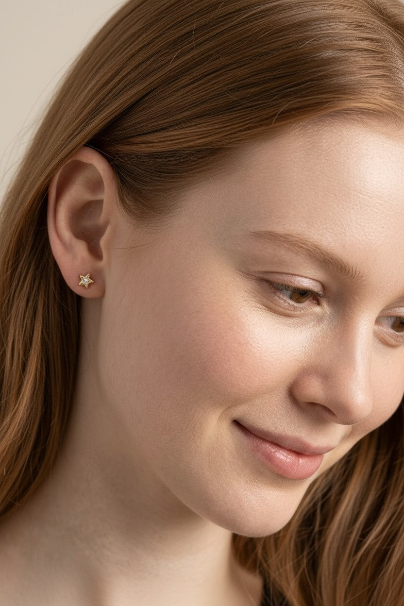 18k Gold Filled Star Stud Earrings | Whimsical Celestial Charm
