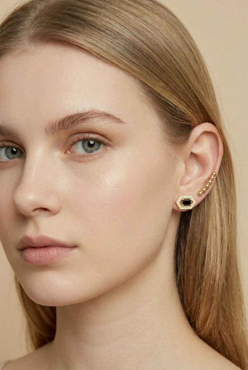 18k Gold Filled Baguette Birthstone Earrings | Personalized Sparkle