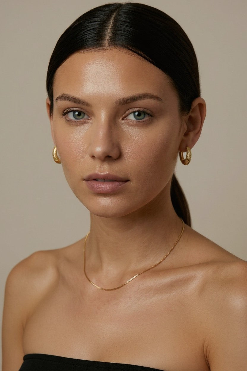 18k Gold Filled Textured Clicker Hoop Earrings | Curated Ear Stack Essential