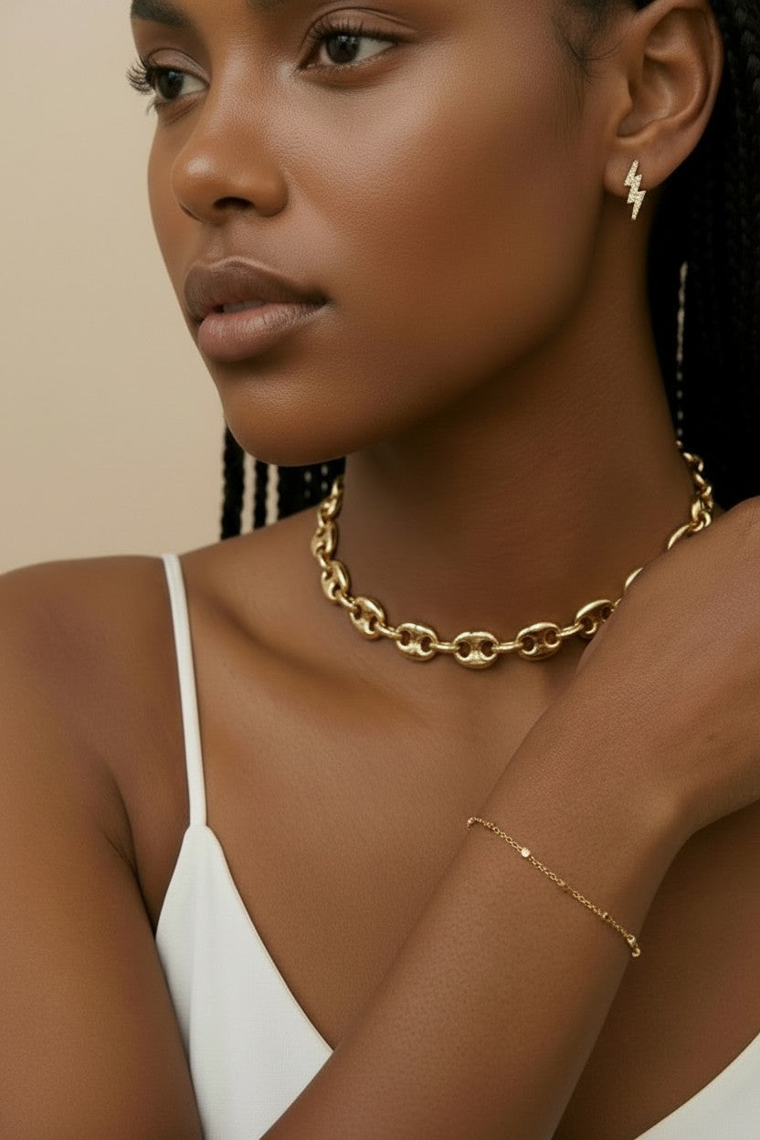 18k Gold Filled Puffy Mariner Choker | Our Best Seller