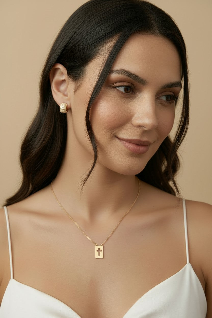 18k Gold Filled Chunky Mini Huggie Hoop Earrings | 4-Row CZ Sparkle