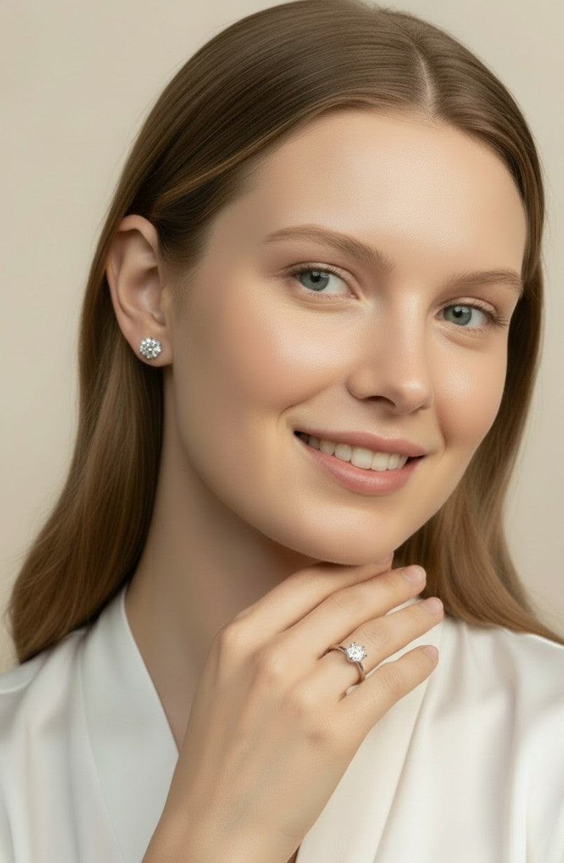 💎 .925 Sterling Silver Six-Prong Moissanite Solitaire Ring — 1.0ct GRA Certified. The Most Classic Setting.