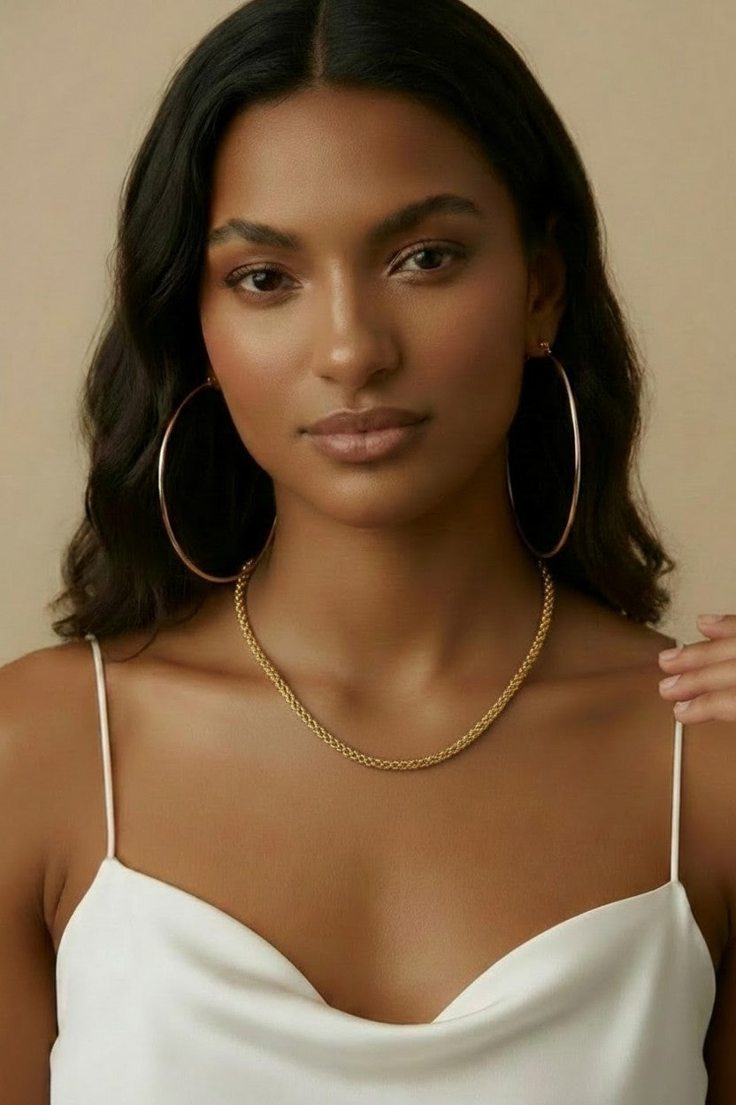 18k Gold Filled Double Link Rolo Chain Necklace | Classic Elegance, Modern Versatility