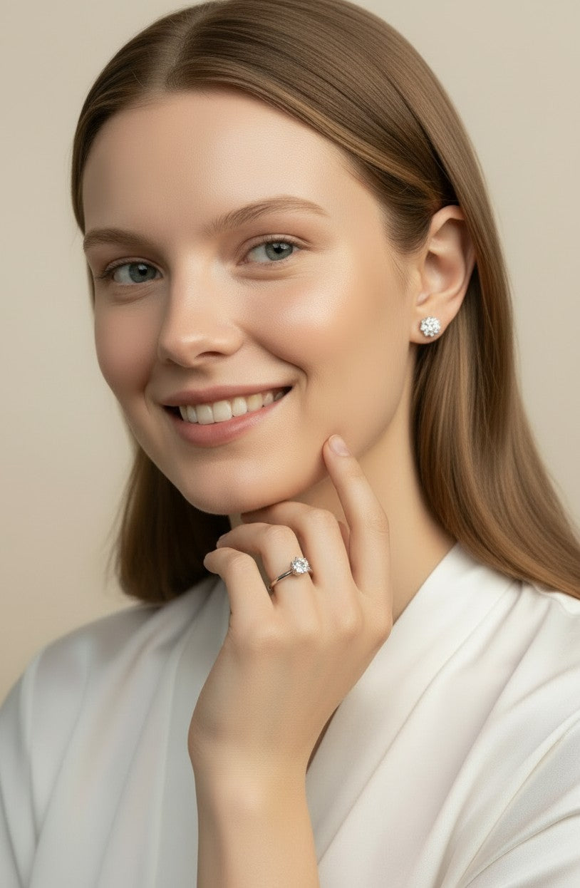 💎 .925 Sterling Silver Six-Prong Moissanite Solitaire Ring — 1.0ct GRA Certified. The Most Classic Setting.