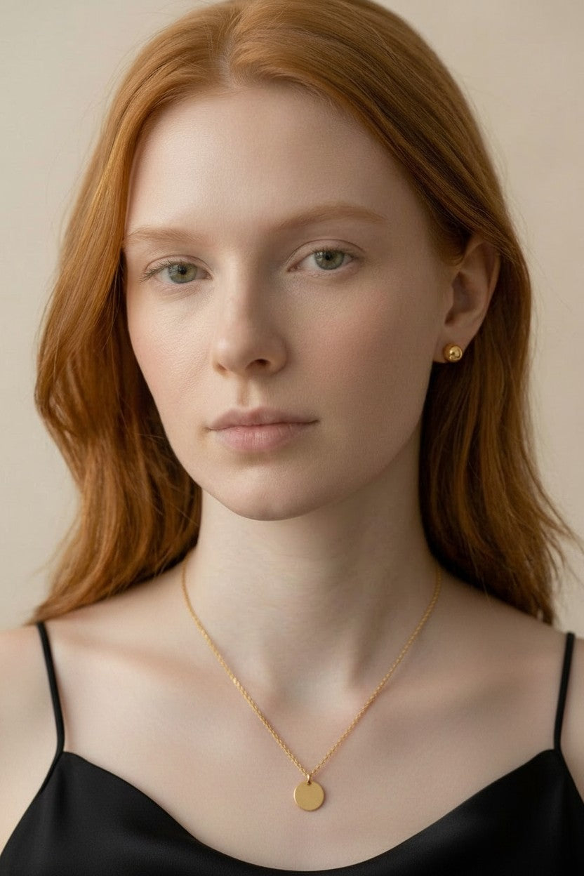 18k Gold Filled Plain Disc Pendant | Personalize Your Own Keepsake