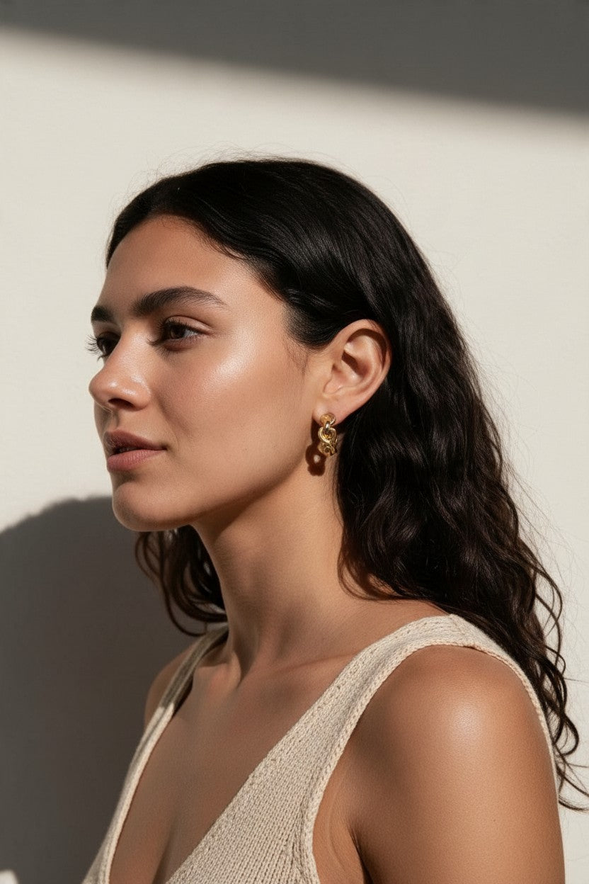 ∞ 18k Gold Filled Braided Infinity Hoop Earrings — The Figure-Eight Silhouette. Braided Texture. No Stones Needed.