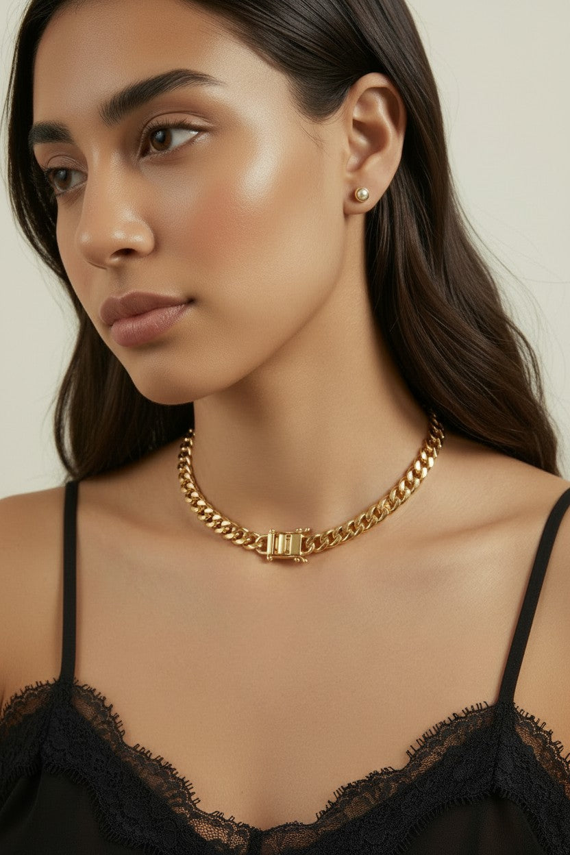 18k Gold Filled 7mm Chunky Cuban Necklace | Bold, Secure, Built to Last