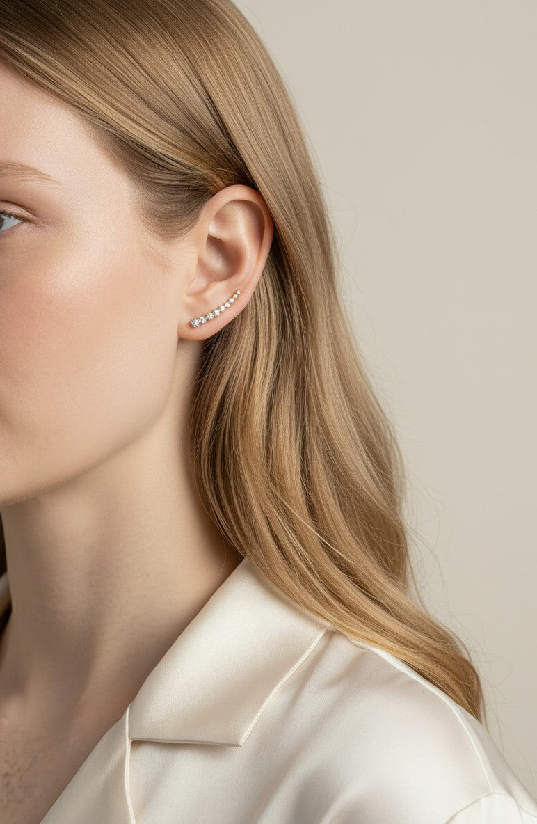 18k Gold Filled CZ Wing Earrings | Edgy Everyday Statement