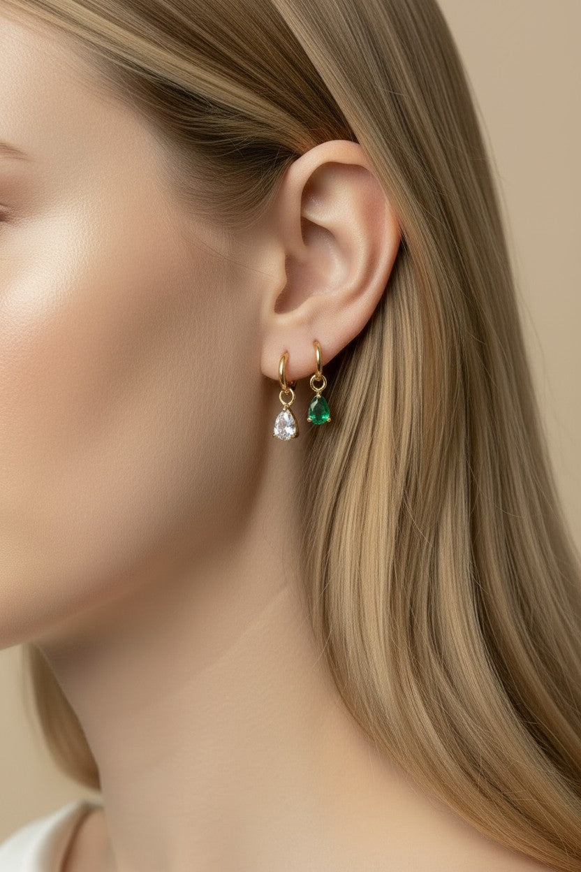 18k Gold Filled Mini Drop Earring Charm | Subtle Sophistication for Your Hoop