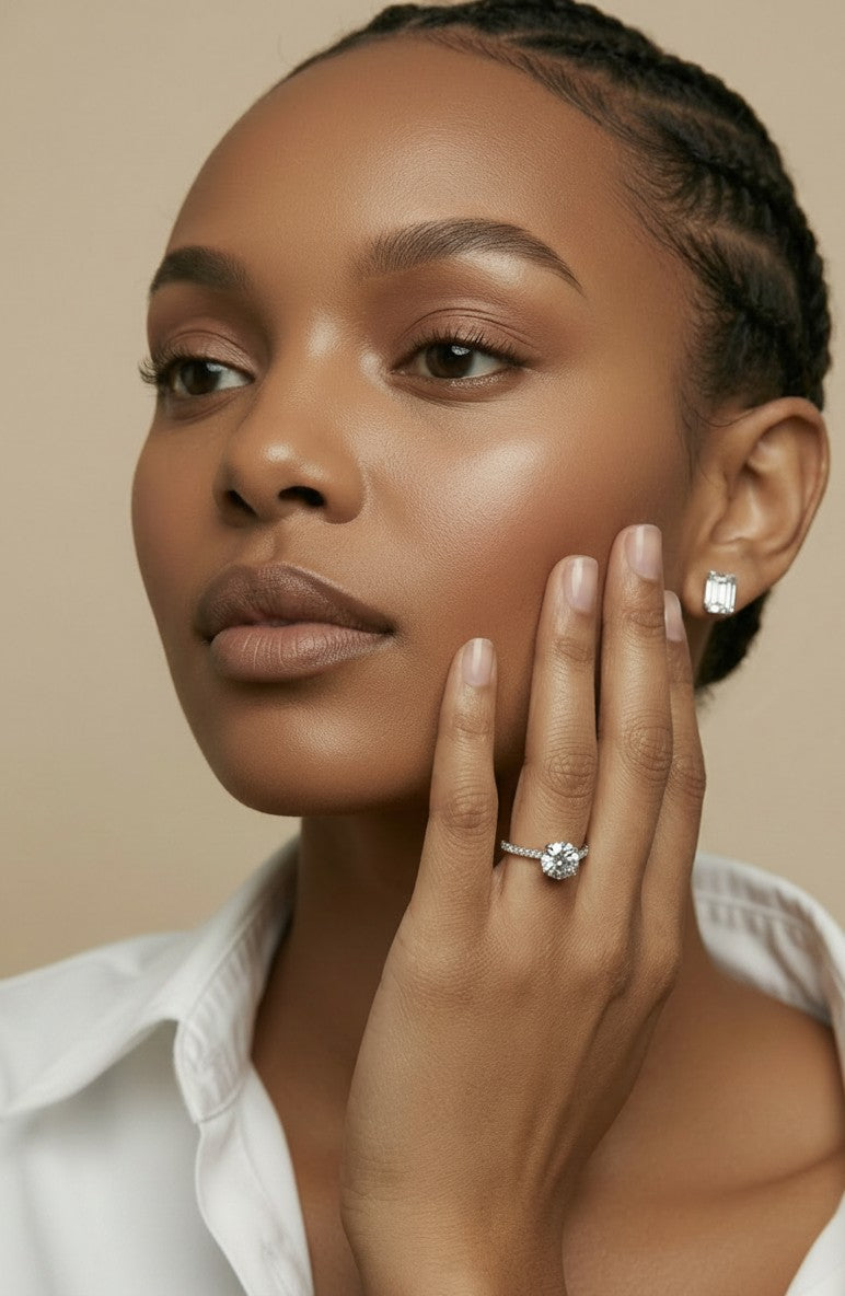 💎 .925 Sterling Silver Moissanite &amp; CZ Band Solitaire Ring — 1.0ct Certified Center. Sparkling Band. Made to be Worn.