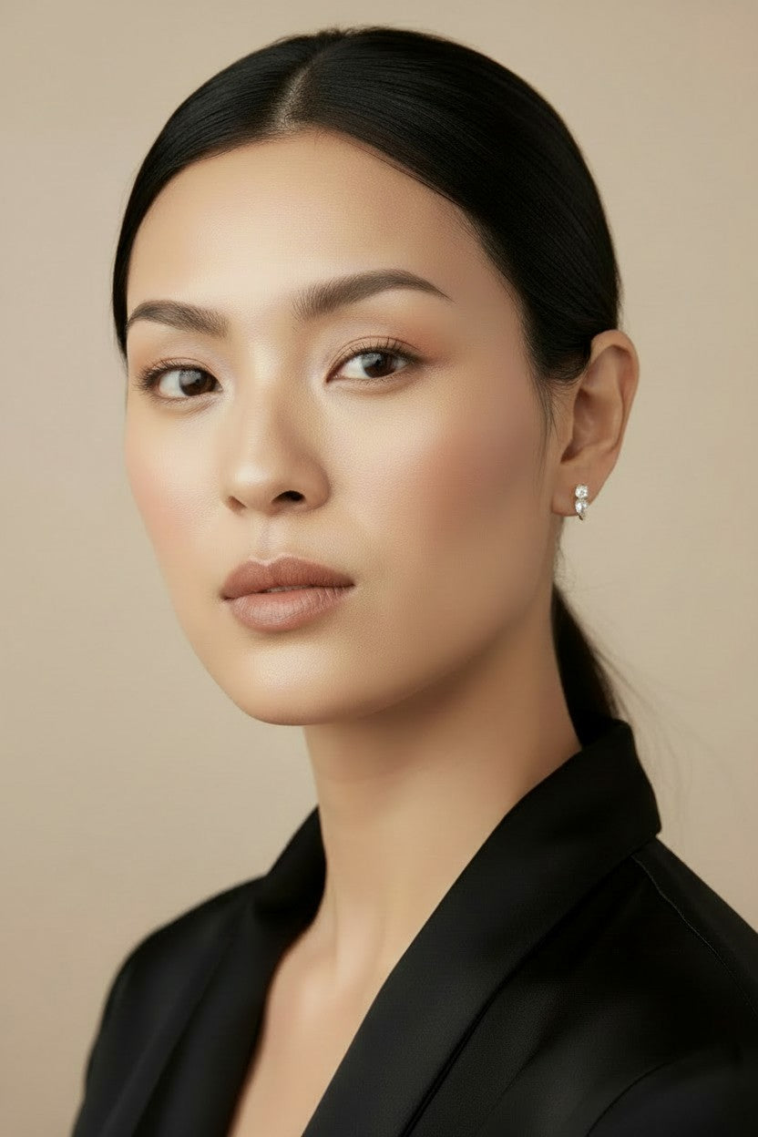 Mini CZ Drop Stud Earrings - Dainty Sparkly Teardrop Earrings for Women | Minimalist Glamour
