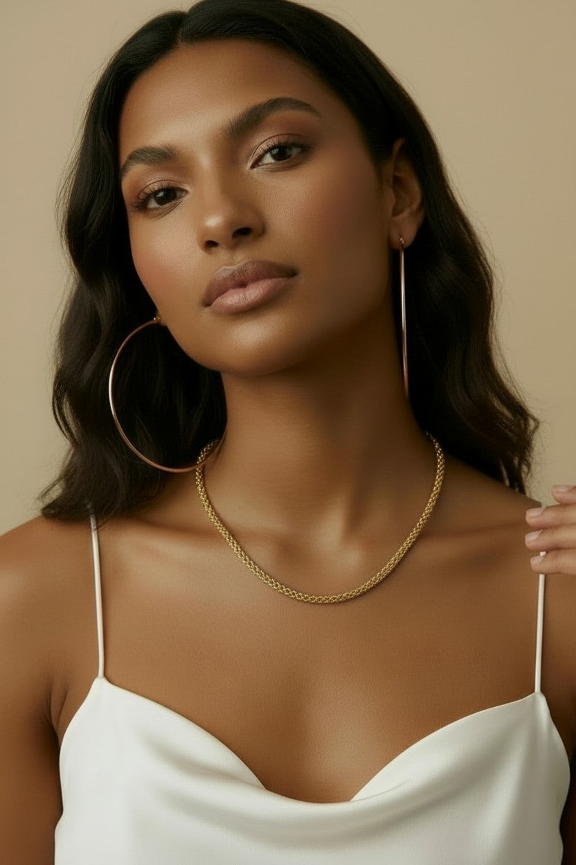 18k Gold Filled Double Link Rolo Chain Necklace | Classic Elegance, Modern Versatility