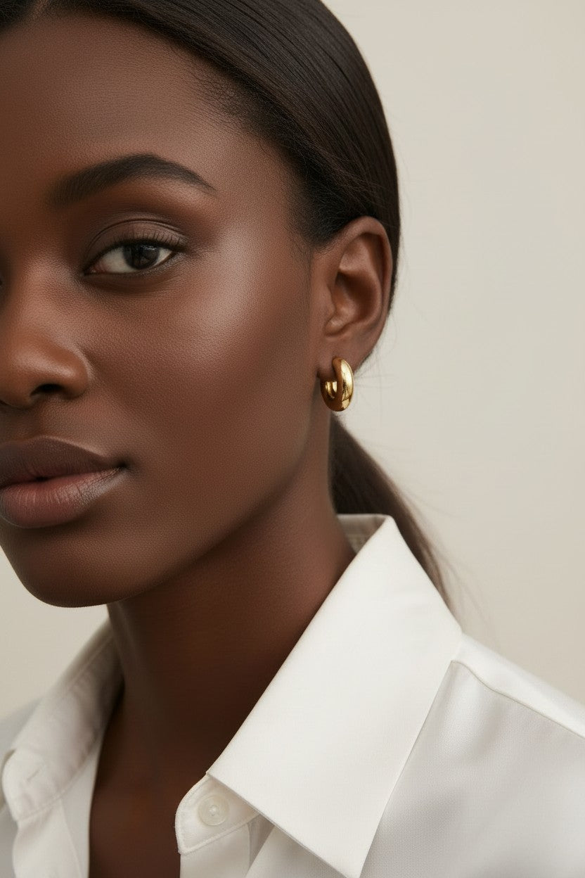 18k Gold Filled Bold Chunky Clicker Hoop Earrings | Striking Statement