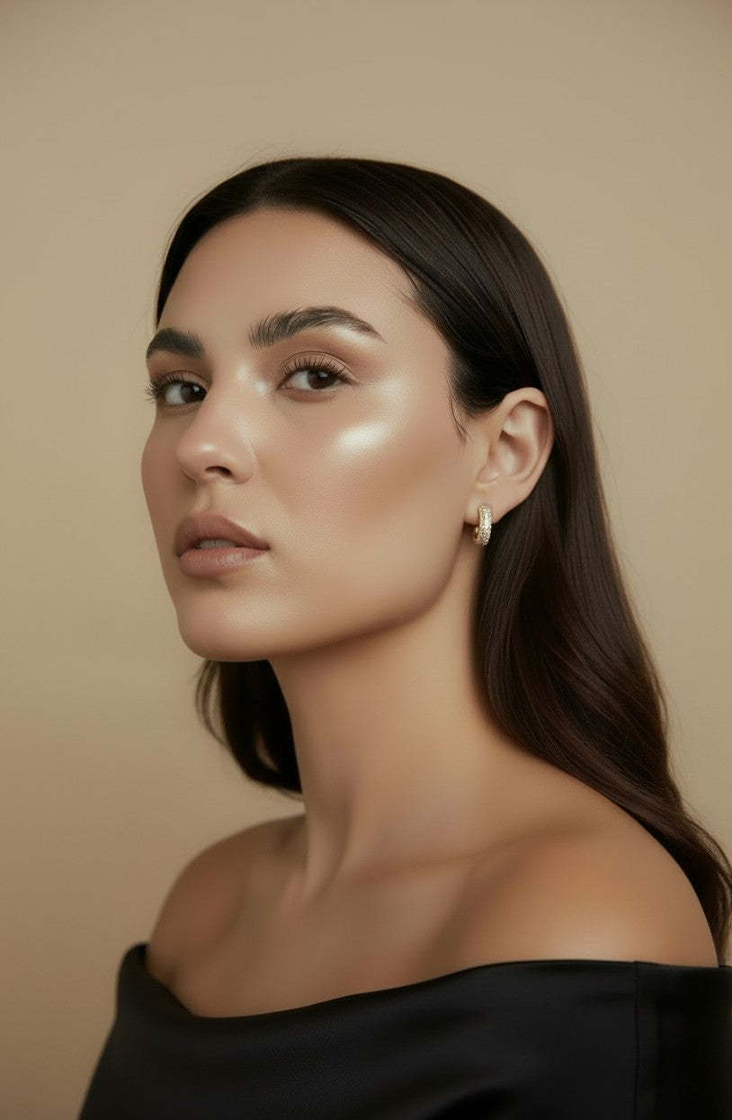 18k Gold Filled CZ Huggie Earrings | Classic Sparkle, Everyday Shine