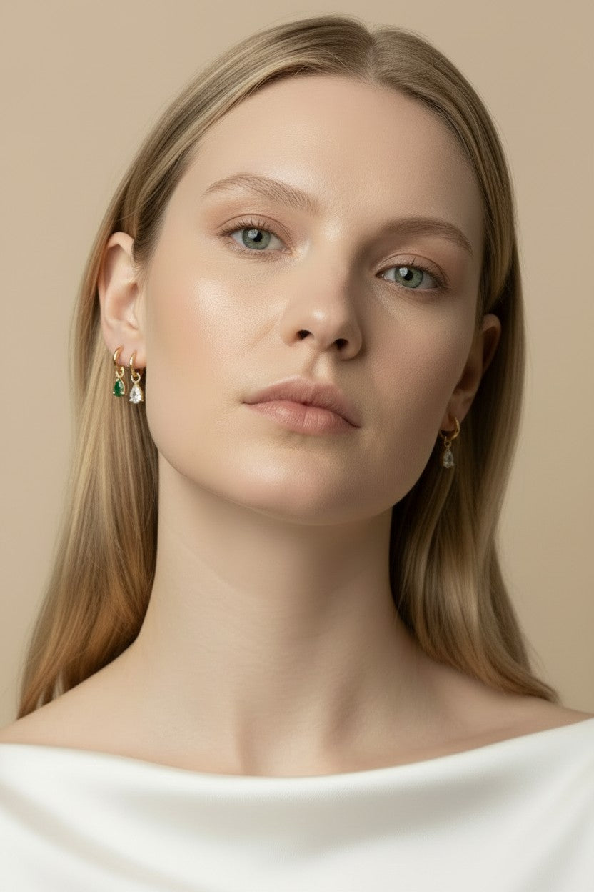 18k Gold Filled Mini Drop Earring Charm | Subtle Sophistication for Your Hoop