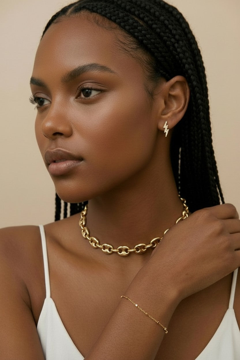 18k Gold Filled Puffy Mariner Choker | Our Best Seller