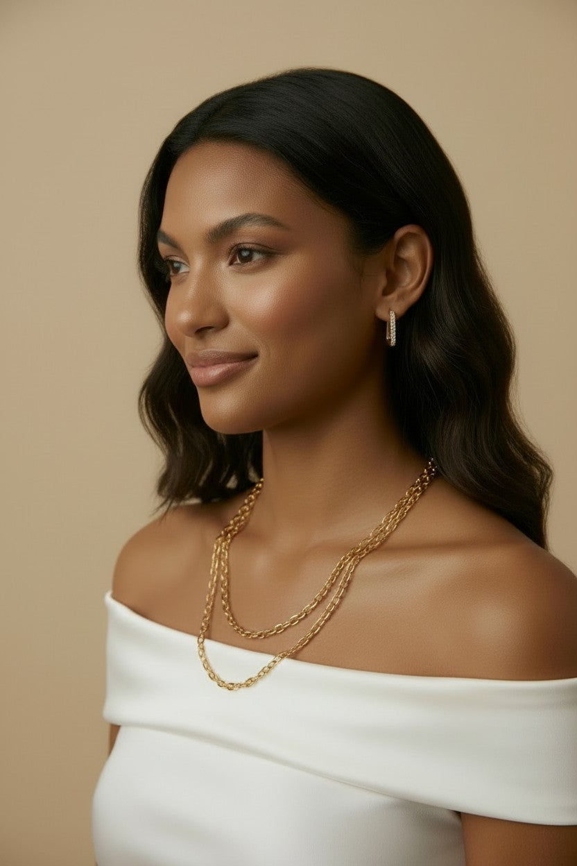 18k Gold Filled Square C-Hoop Earrings | Modern Geometry, Classic Elegance