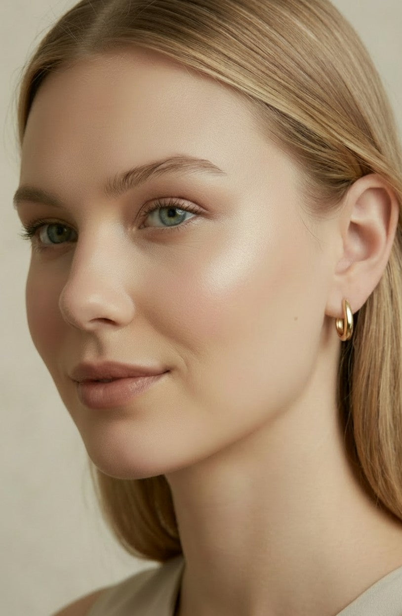✨ 18k Gold Filled U-Shape Clicker Hoop Earrings — The Hoop Reimagined. One Flat Edge Changes Everything.