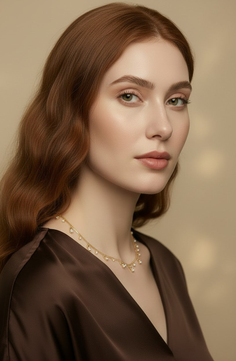 ✨ 18k Gold Filled Alternating CZ Station Necklace — Fixed Sparkle. Dangling Sparkle. The Most Animated Necklace at the Collarbone