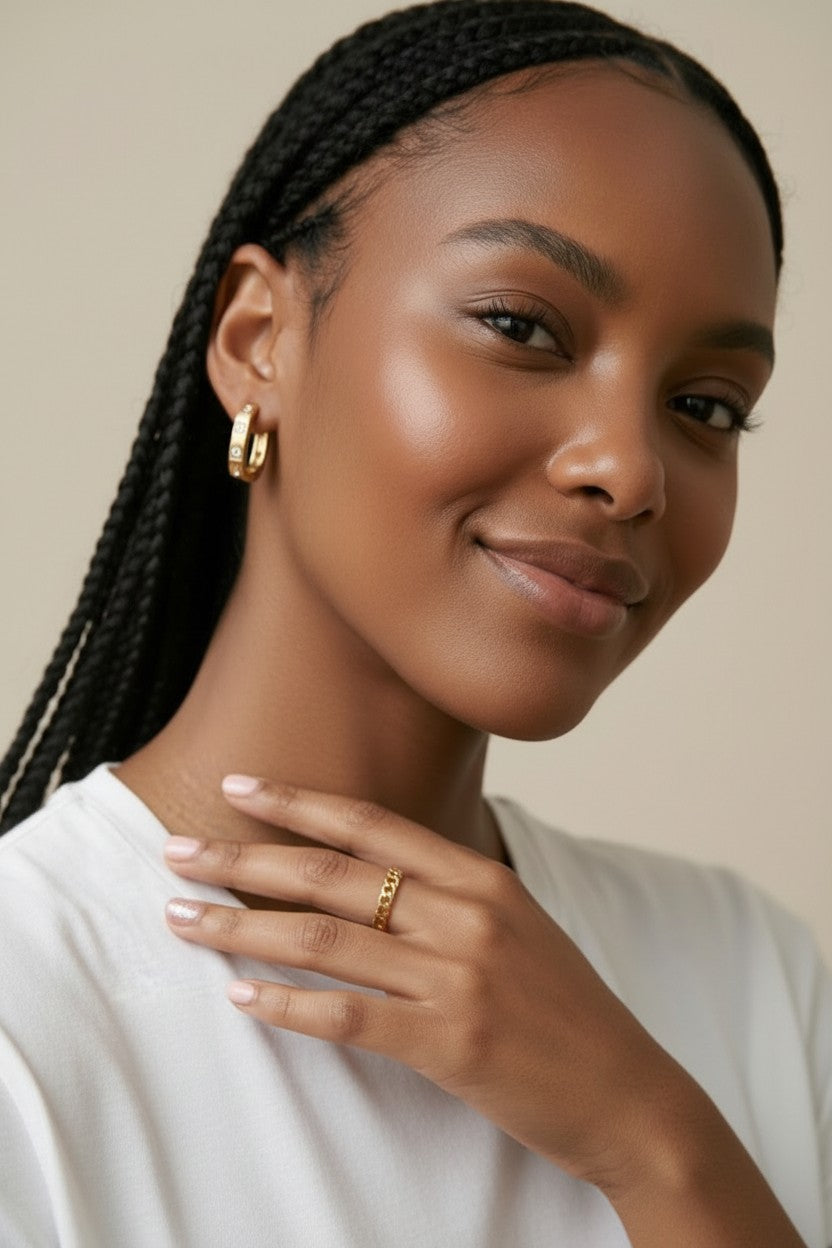 18k Gold Filled Cuban Chain Ring | Sleek & Sophisticated