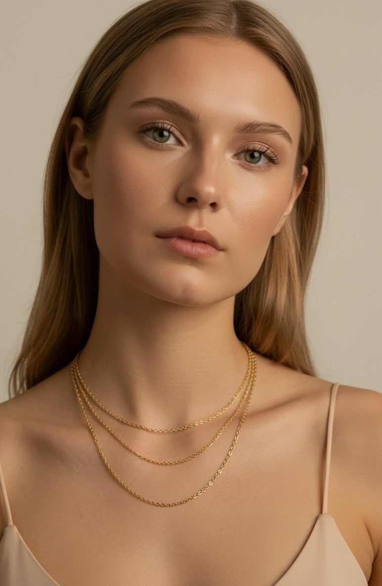 ✨ 18k Gold Filled 0.9mm Cable Chain Necklace — The Most Delicate Chain. The Most Versatile Foundation.