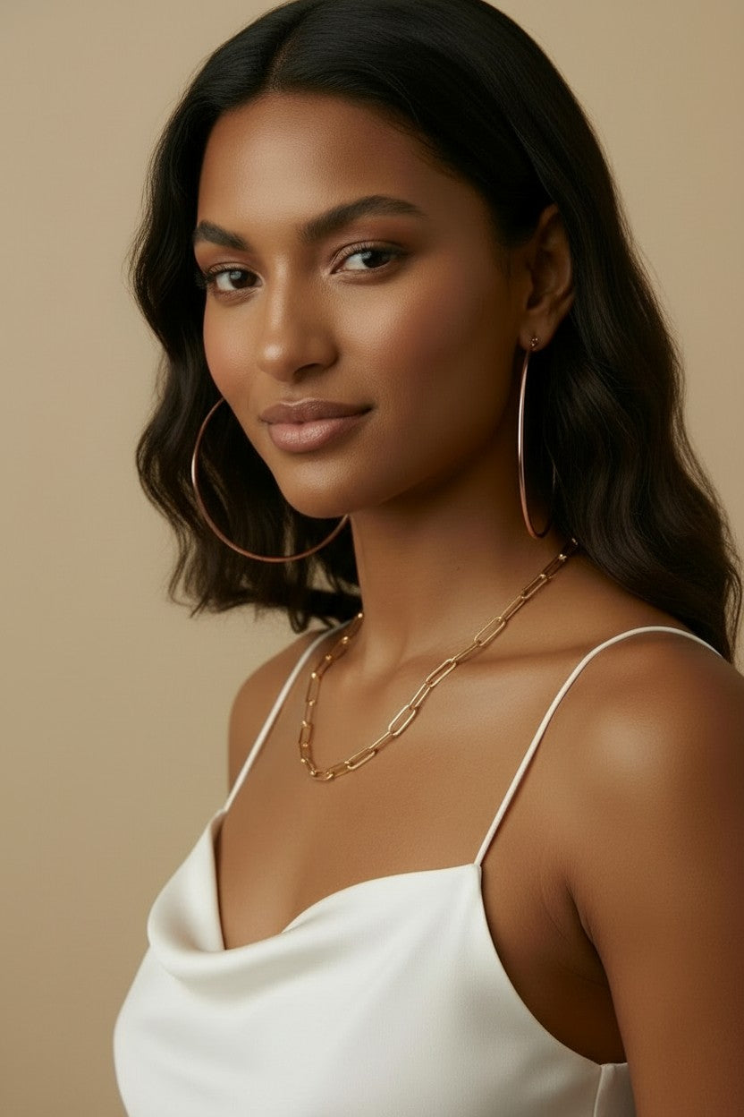 Paperclip Chain Necklace - Classic Link Chain for Women | Premium Layering Jewelry