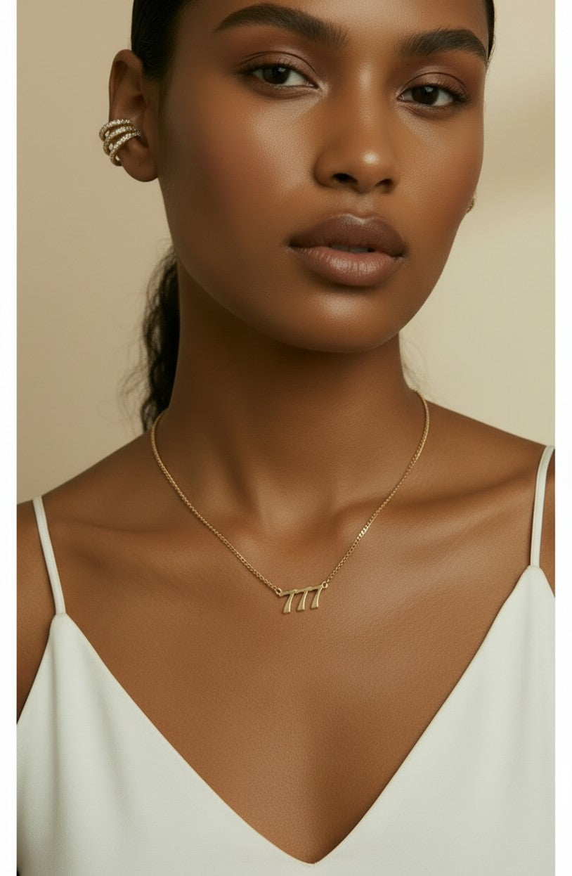 ✨ 18k Gold Filled Angel Number Pendant Necklace — Your Number. Your Message. Worn at the Heart.