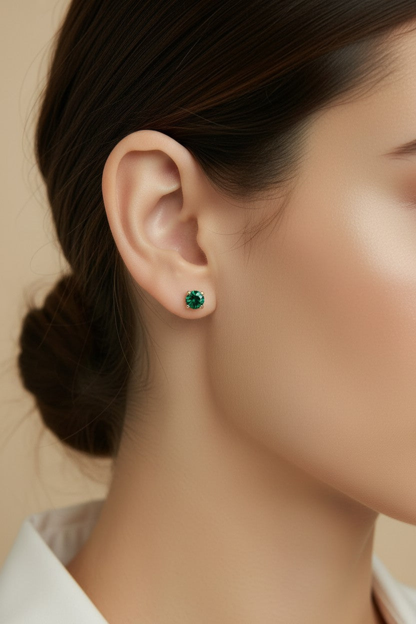 ✨ 18k Gold Filled Colored CZ Prong Stud Earrings — The Classic Setting. The Most Expressive Stone.