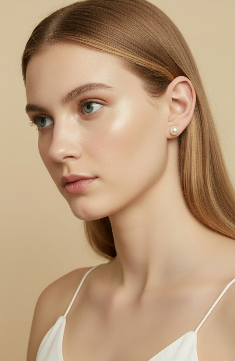 18k Gold Filled Pear Stud Earrings | Classic Detail, Never Miss