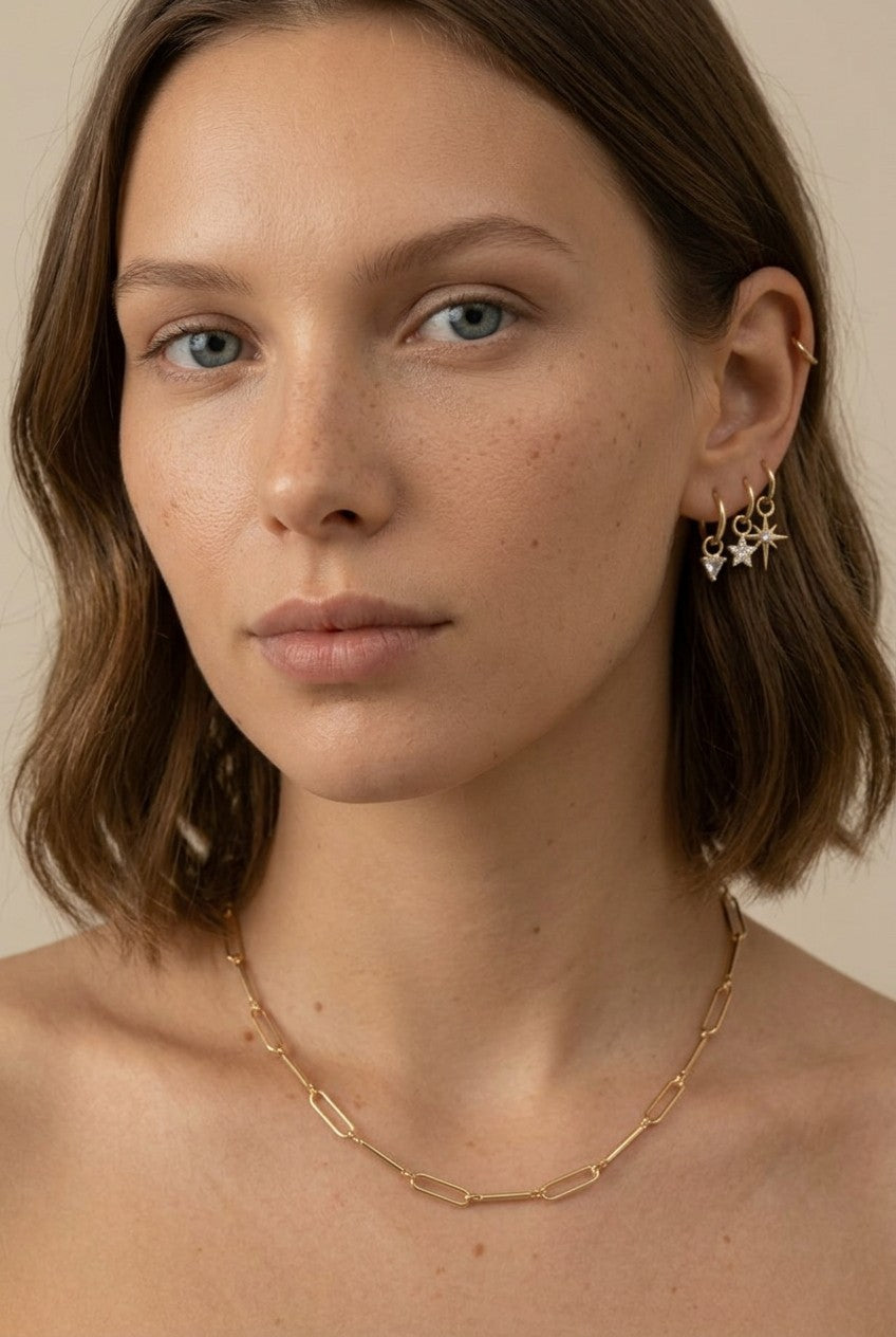 18k Gold Filled Mini Starburst Earring Charm | Bold Hoop Add-On