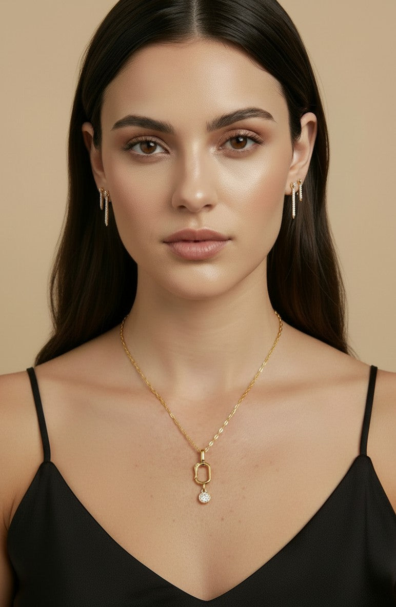 ⚡ 18k Gold Filled Pavé CZ Spear Drop Earrings — Fully Crystalline. Directionally Pointed. Two Lengths