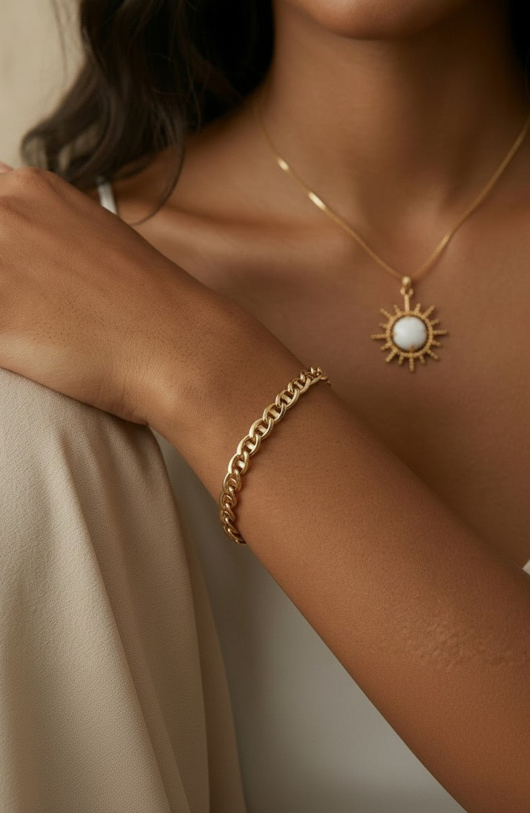 ⚓ 18k Gold Filled Fancy Mariner Link Bracelet — The Anchor Chain, Elevated.