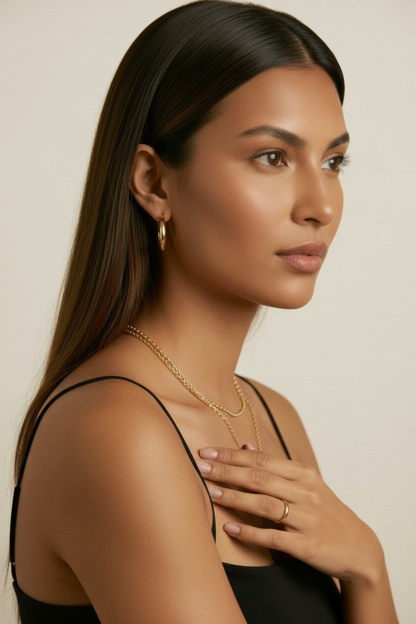18k Gold Filled Classic Tube C-Hoop Earrings | Available in 3 Sizes