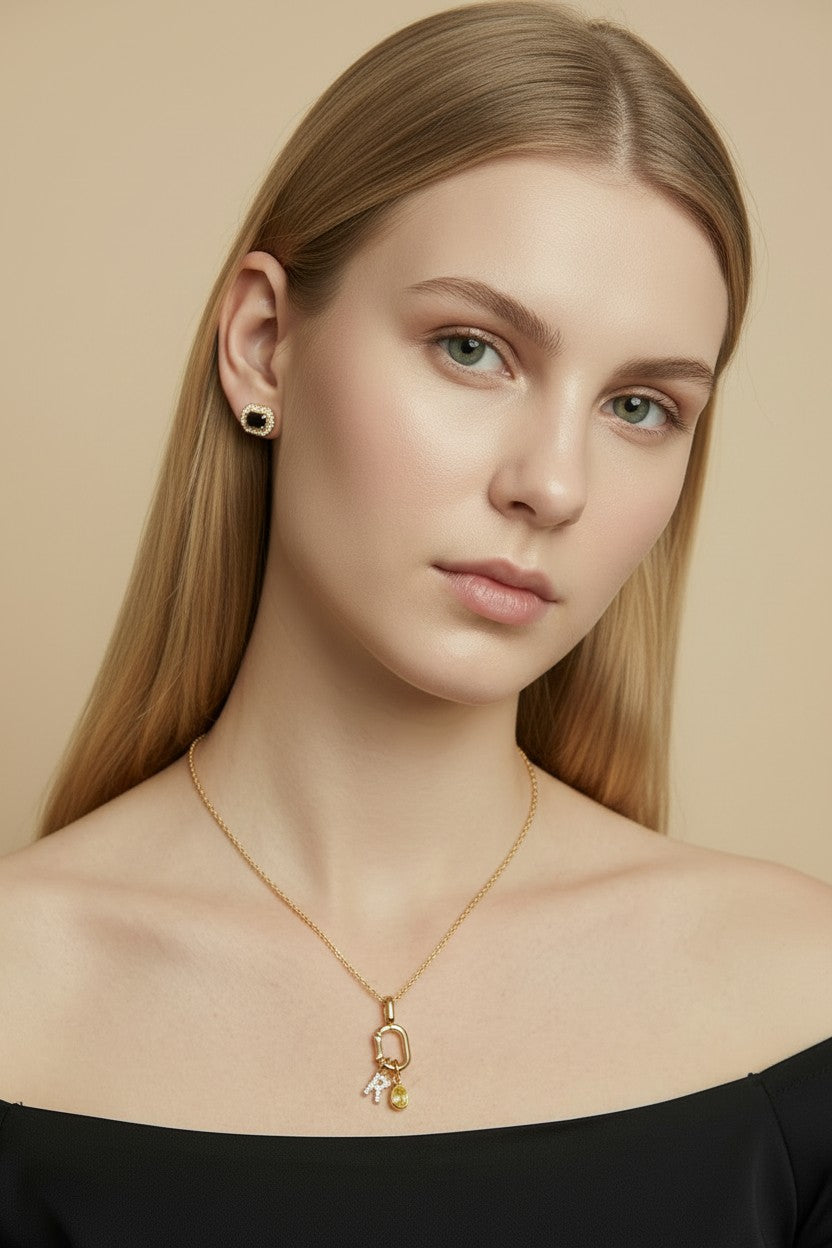 18k Gold Filled Birthstone Bezel Drop Charm | Personalized Sparkle