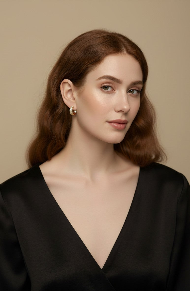 ✨ 18k Gold Filled Wide CZ Clicker Hoop Earrings — More Width. More Sparkle. Three Sizes.