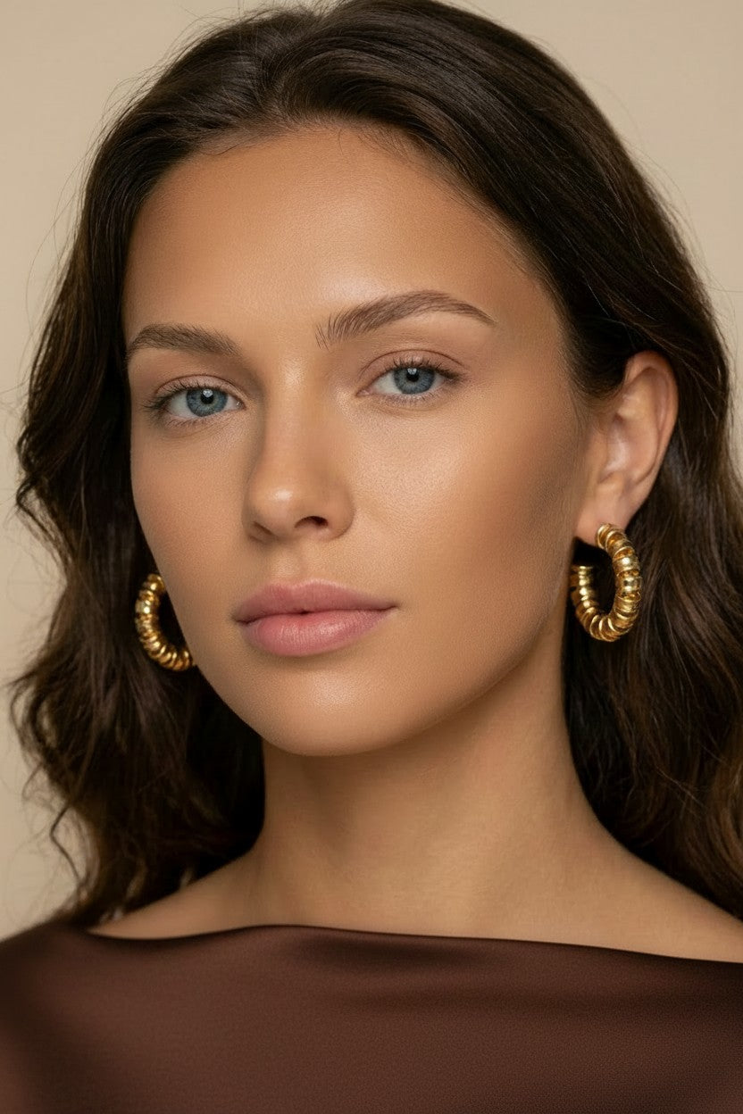 18k Gold Filled Large Curly C-Hoop Earrings | Timeless & Treasured