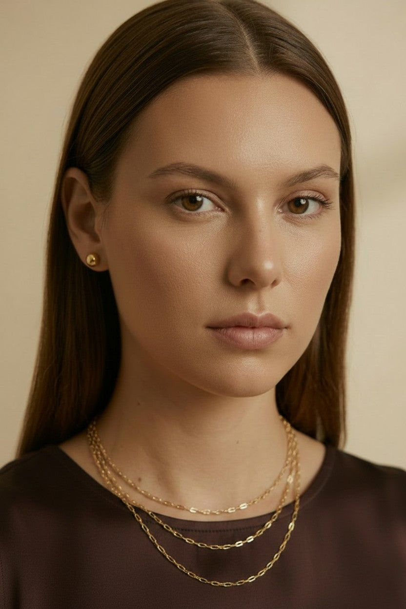 18k Gold Filled Diamond Cut Mirror Chain Necklace | Brilliant Light-Catching Sparkle