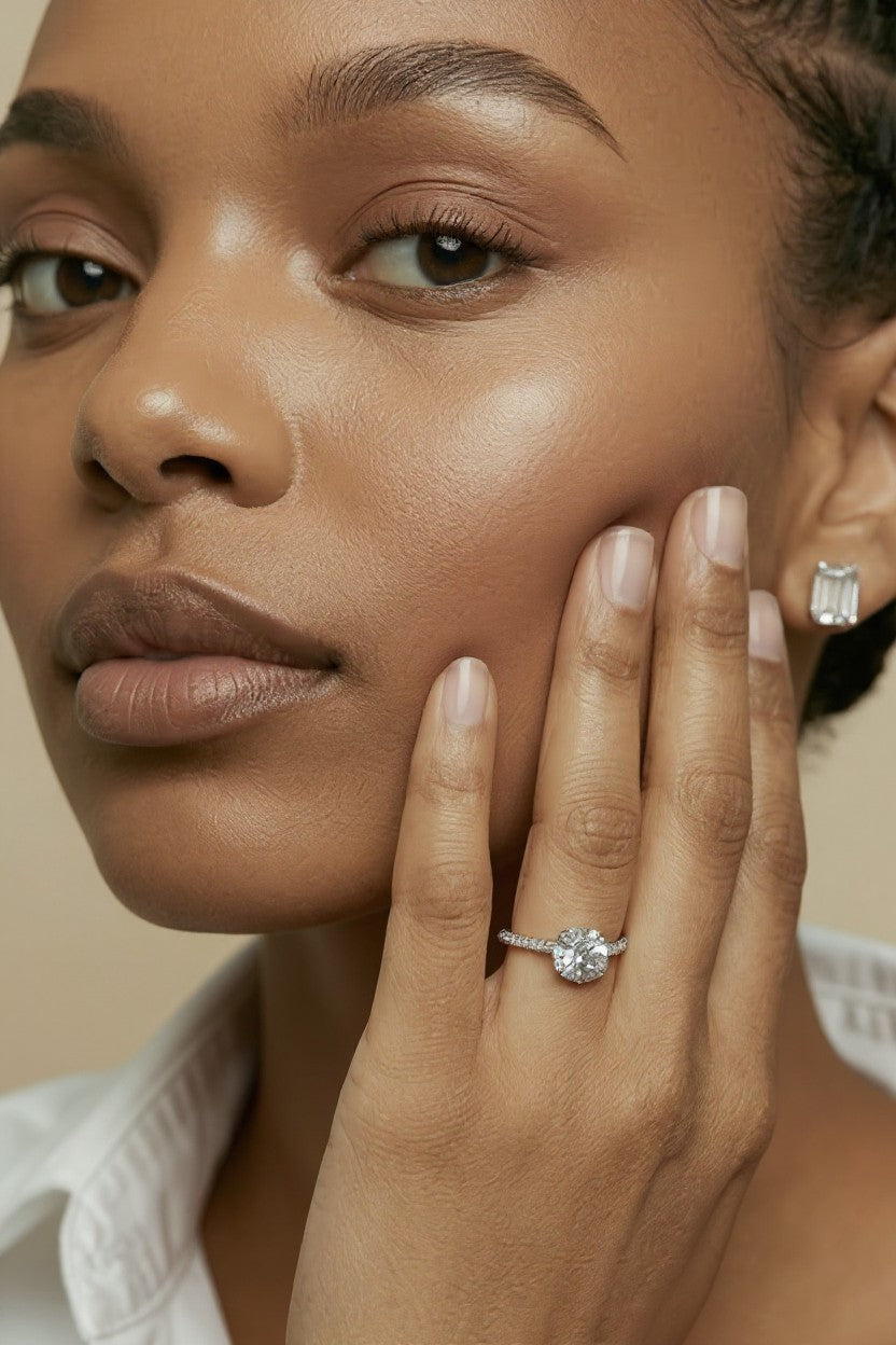 💎 .925 Sterling Silver Moissanite &amp; CZ Band Solitaire Ring — 1.0ct Certified Center. Sparkling Band. Made to be Worn.