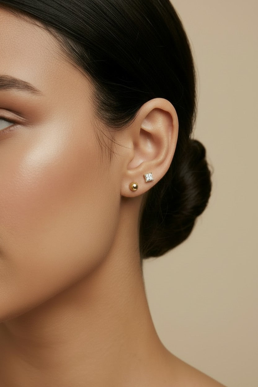 14k Gold Filled Sphere Stud Earrings | The Perfect Minimalist Basic